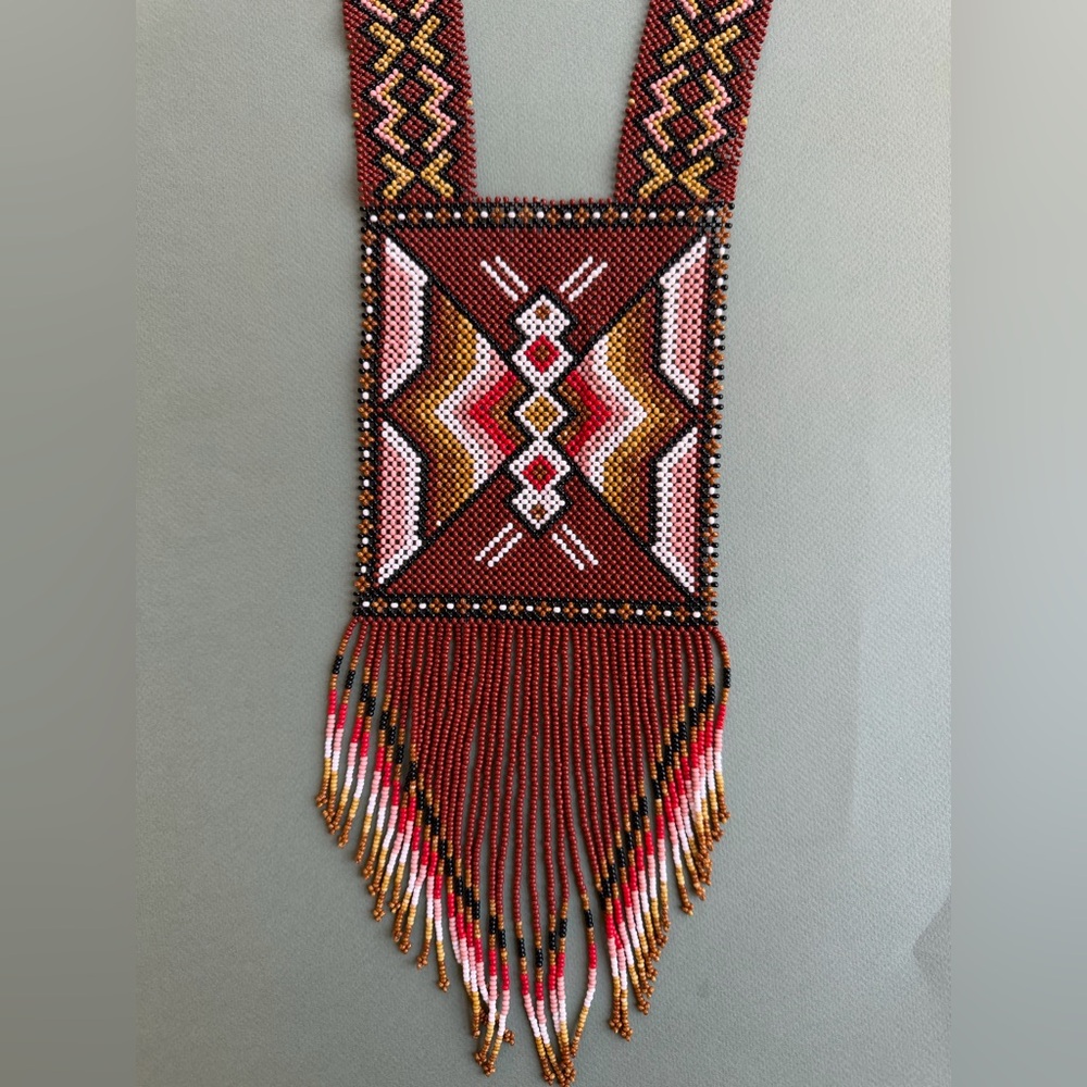Authentic FARM Rio Yawanawá collaboration beaded statement necklace